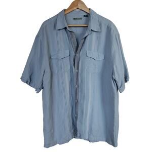 Cubavera Men's Linen blend Sky blue button-down shirt size XXL